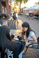 Having Crepe At Table