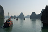 Train Of Boats Into Halong Bay