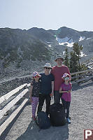 Family In Front Of Glacier